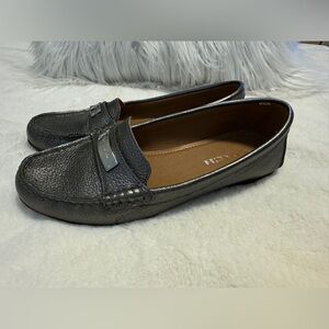 Size 7 Coach Metallic Silver-Gary Loafer Shoes